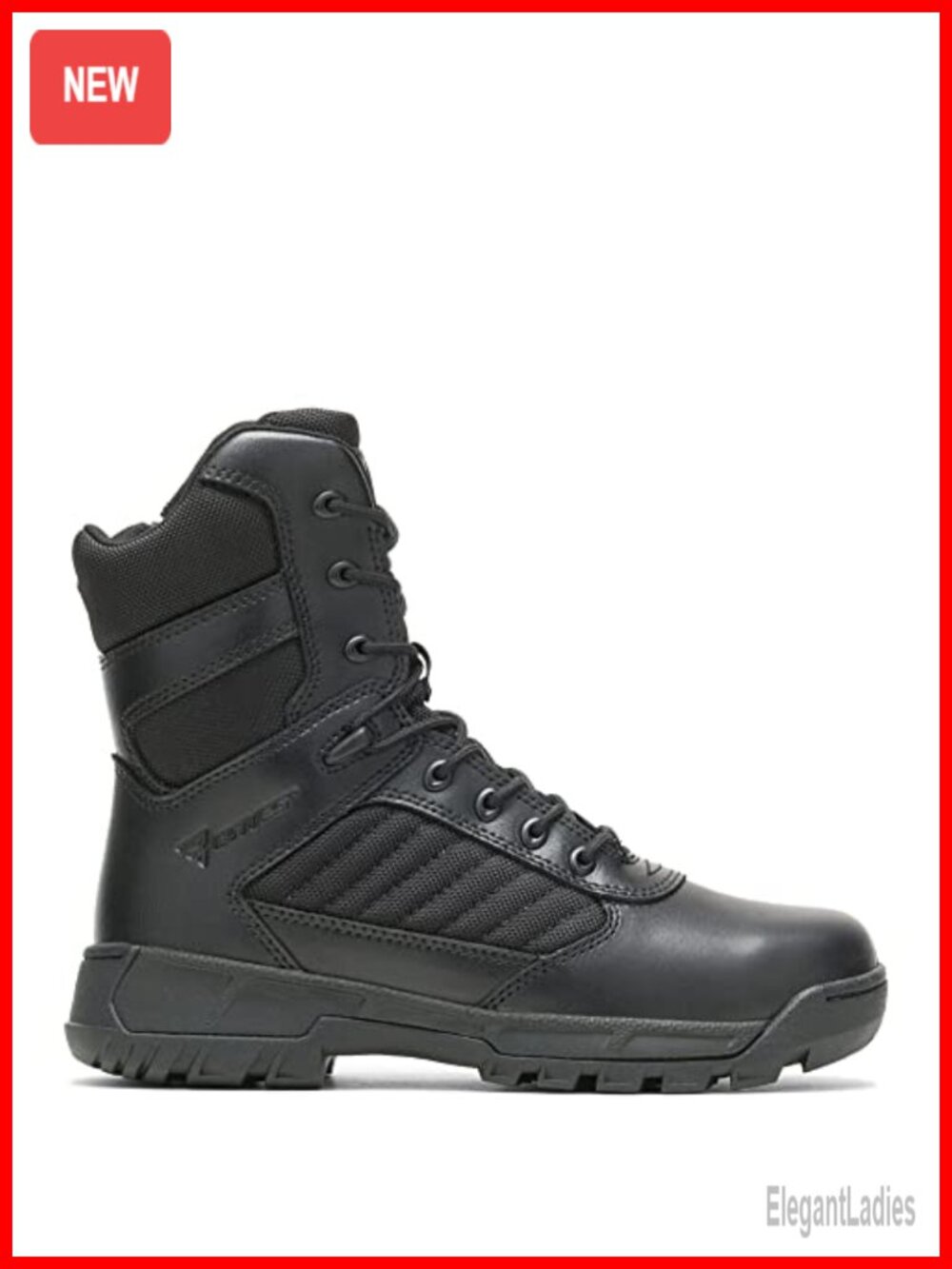 Tactical Side Zip Military Boot Leather Slip Resistant Calf High Work Footwear